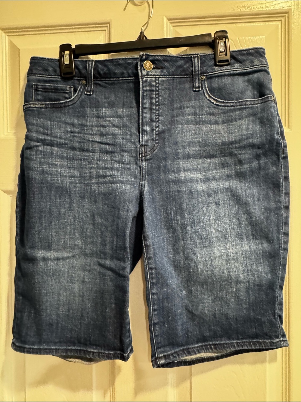 Chico's Dark Blue Denim Bermuda Shorts